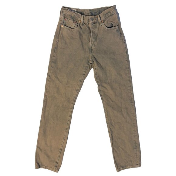 Levi's Premium 501 Women's Original Fit Cloudy Khaki - Medium Wash Jeans 24x30 - Picture 1 of 10